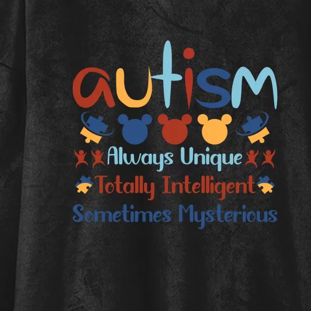 Autism Always Unique Totally Intelligent Sometimes Mysterious Hooded Wearable Blanket