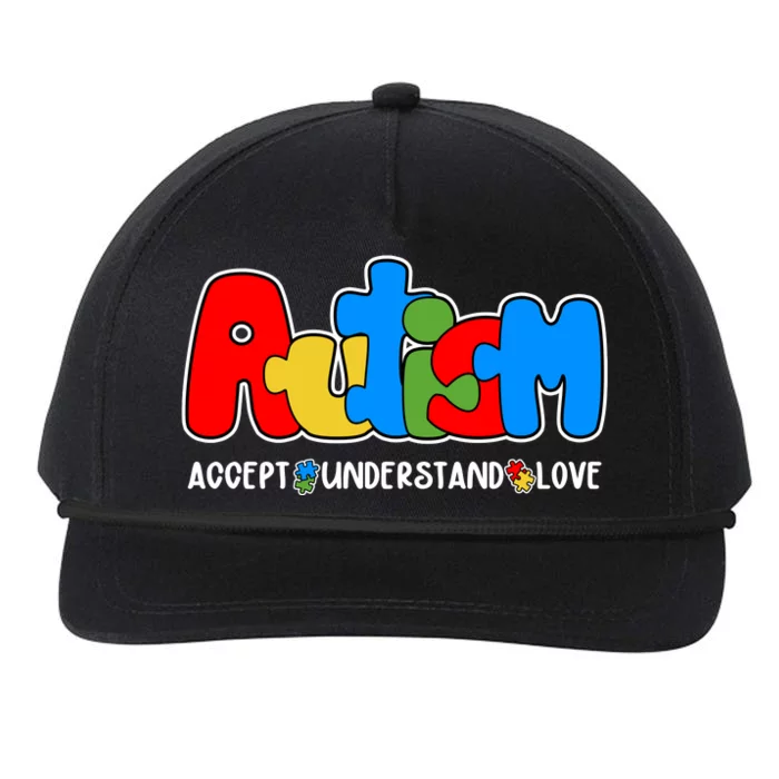 Autism Accept Understand Love Awareness Snapback Five-Panel Rope Hat