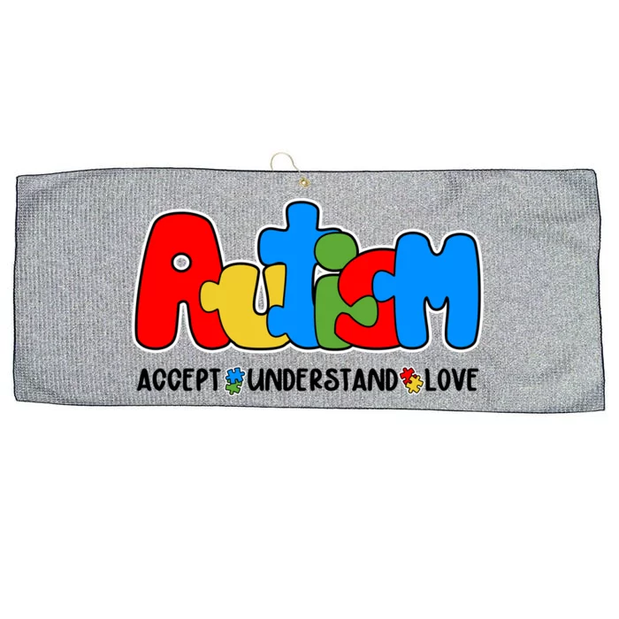 Autism Accept Understand Love Awareness Large Microfiber Waffle Golf Towel