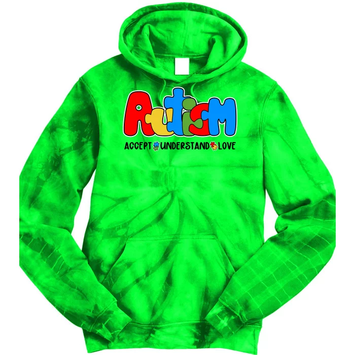 Autism Accept Understand Love Awareness Tie Dye Hoodie