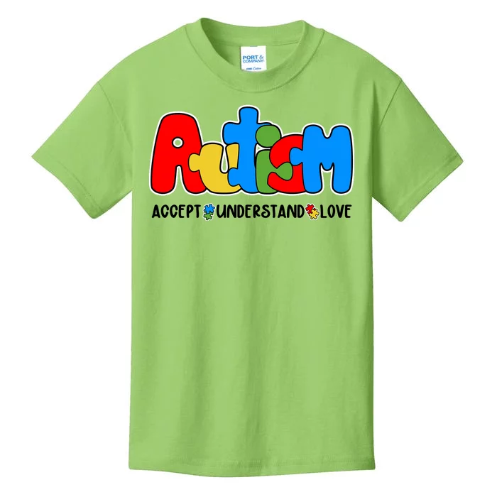 Autism Accept Understand Love Awareness Kids T-Shirt