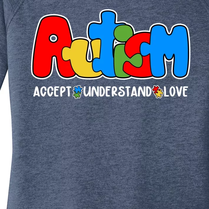 Autism Accept Understand Love Awareness Women's Perfect Tri Tunic Long Sleeve Shirt