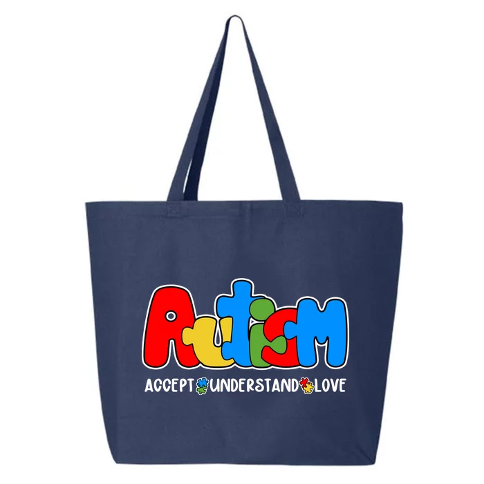 Autism Accept Understand Love Awareness 25L Jumbo Tote