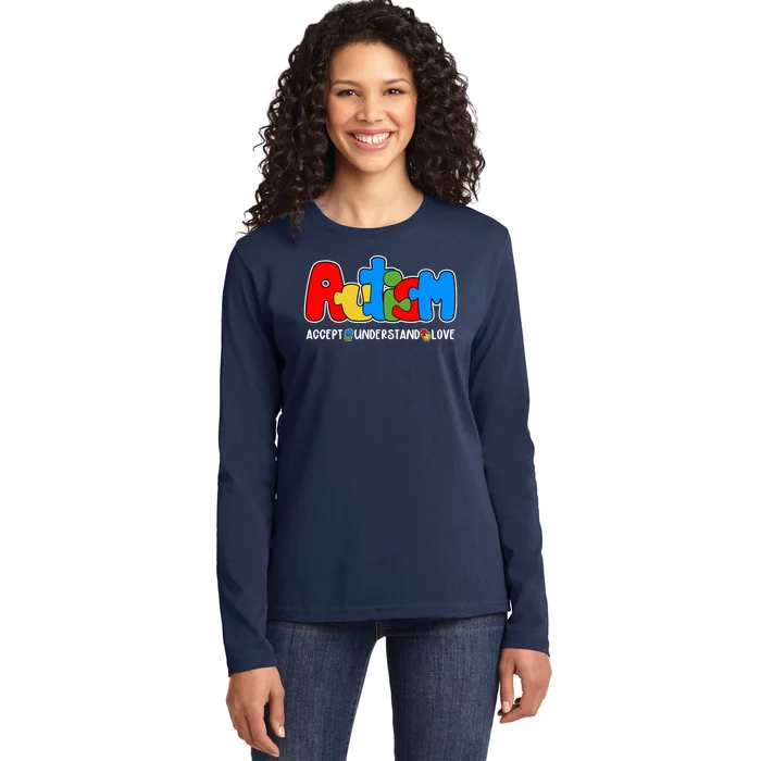 Autism Accept Understand Love Awareness Ladies Long Sleeve Shirt