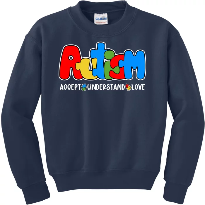 Autism Accept Understand Love Awareness Kids Sweatshirt