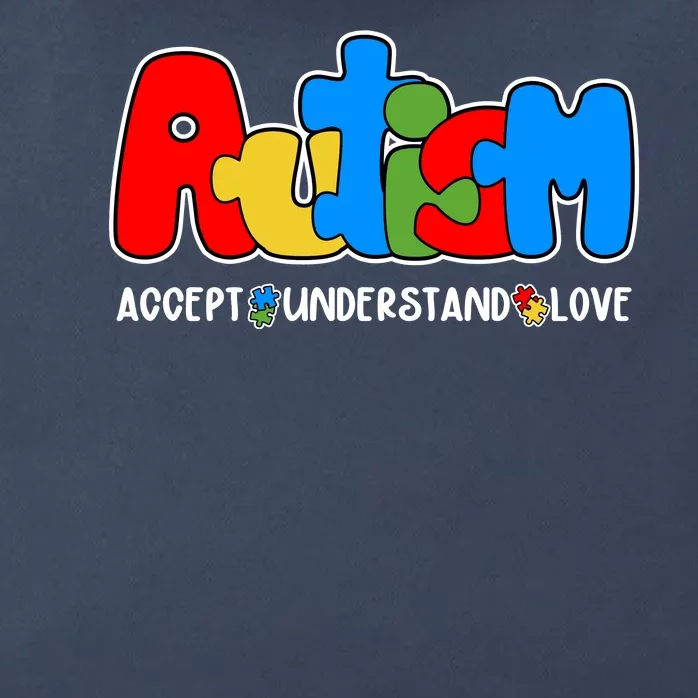 Autism Accept Understand Love Awareness Zip Tote Bag