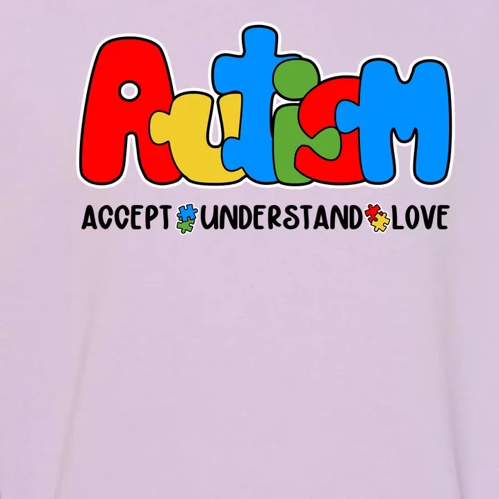 Autism Accept Understand Love Awareness Garment-Dyed Sweatshirt