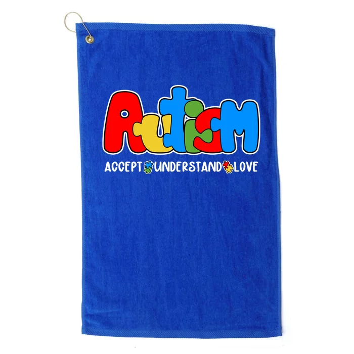 Autism Accept Understand Love Awareness Platinum Collection Golf Towel