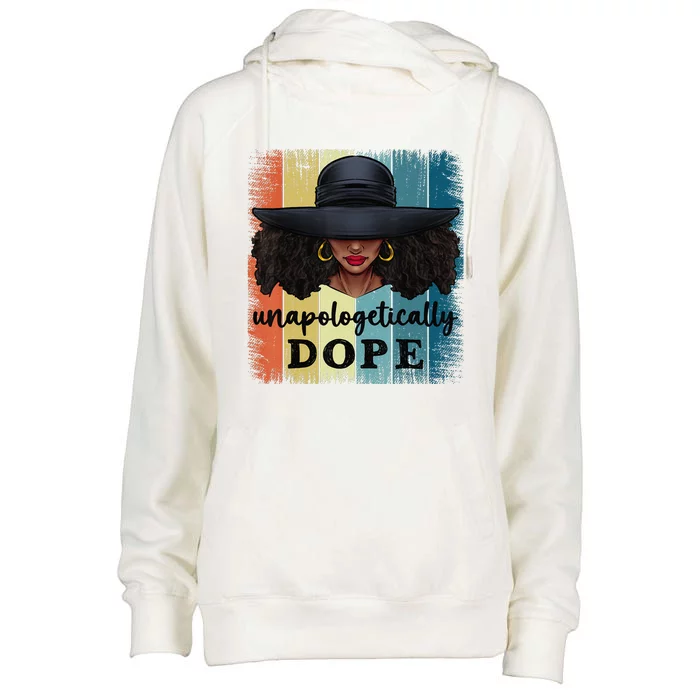 African American Unapologetically Dope Black History Womens Funnel Neck Pullover Hood