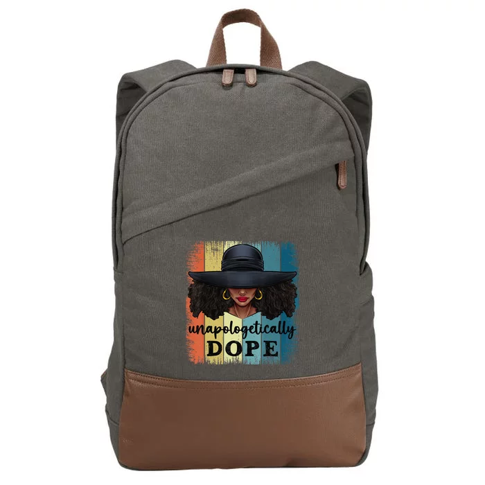 African American Unapologetically Dope Black History Cotton Canvas Backpack