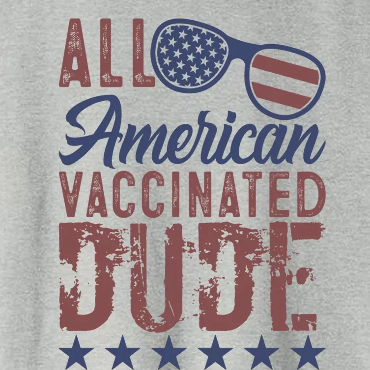 All American Vaccinated Dude 4th Of July Patriotic Idea Great Gift Women's Crop Top Tee