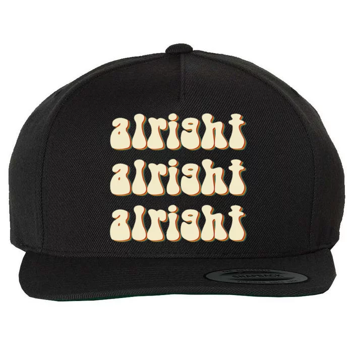 Alright Alright Vintage Retro 70's Design Wool Snapback Cap