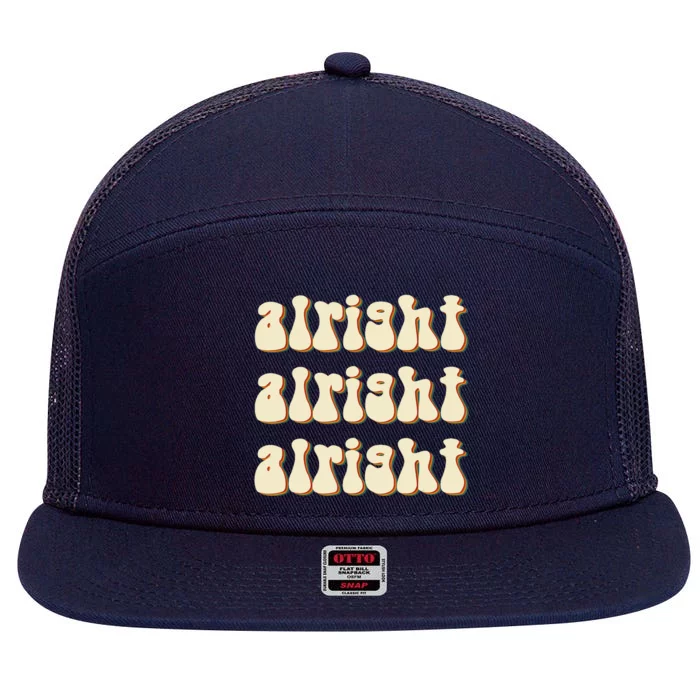 Alright Alright Vintage Retro 70's Design 7 Panel Mesh Trucker Snapback Hat