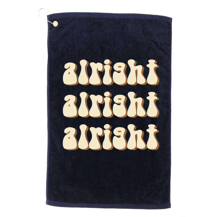 Alright Alright Vintage Retro 70's Design Platinum Collection Golf Towel