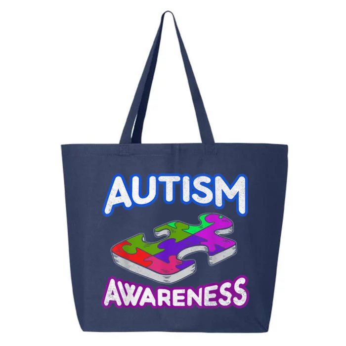 Autism Awareness Vintage Retro Piece  Wo kid boy 25L Jumbo Tote