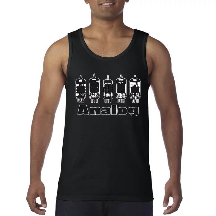 Aesthetic Analog Vacuum Tubes Audio Design Tank Top