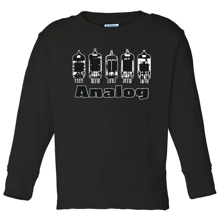 Aesthetic Analog Vacuum Tubes Audio Design Toddler Long Sleeve Shirt