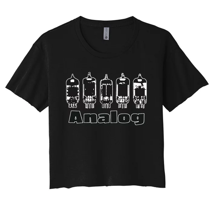 Aesthetic Analog Vacuum Tubes Audio Design Women's Crop Top Tee