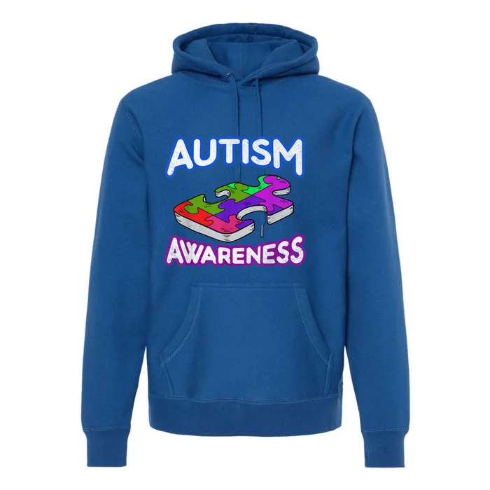 Autism Awareness Vintage Retro Piece  Wo kid boy Premium Hoodie