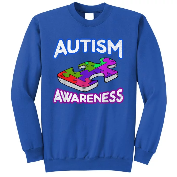 Autism Awareness Vintage Retro Piece  Wo kid boy Tall Sweatshirt