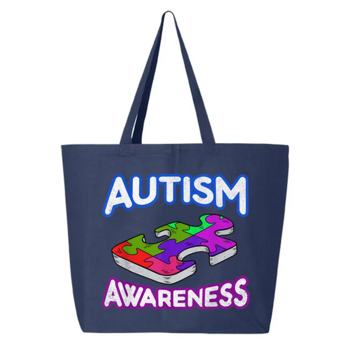 Autism Awareness Vintage Retro Piece  Wo kid boy 25L Jumbo Tote