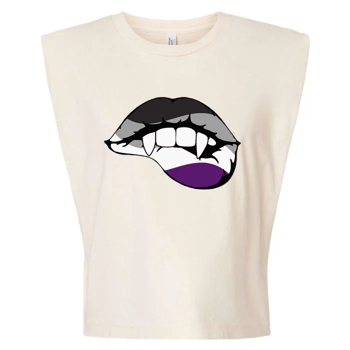 Asexual Ace Vampire Lips Fangs Costume Easy Halloween Garment-Dyed Women's Muscle Tee