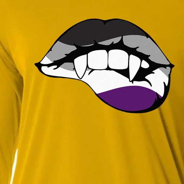 Asexual Ace Vampire Lips Fangs Costume Easy Halloween Cooling Performance Long Sleeve Crew