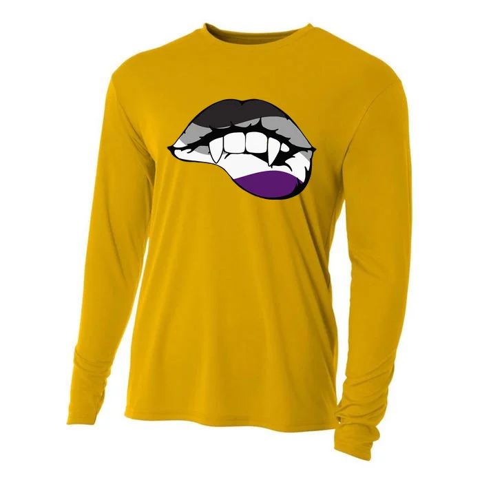 Asexual Ace Vampire Lips Fangs Costume Easy Halloween Cooling Performance Long Sleeve Crew