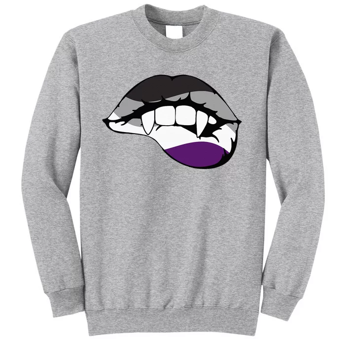 Asexual Ace Vampire Lips Fangs Costume Easy Halloween Tall Sweatshirt