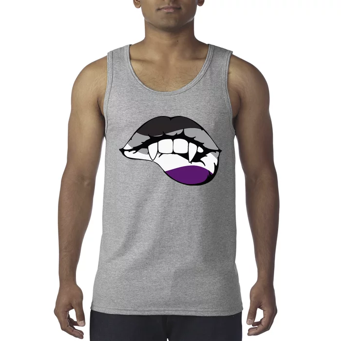 Asexual Ace Vampire Lips Fangs Costume Easy Halloween Tank Top