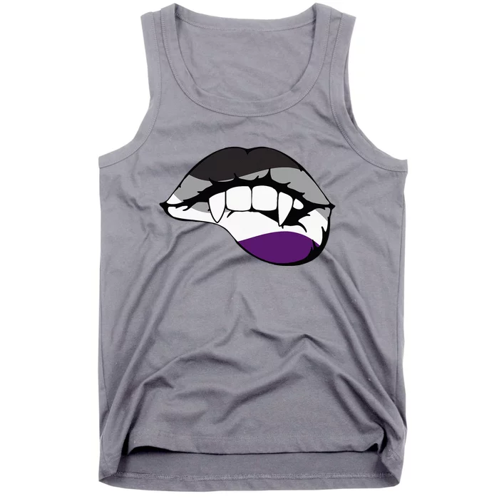 Asexual Ace Vampire Lips Fangs Costume Easy Halloween Tank Top