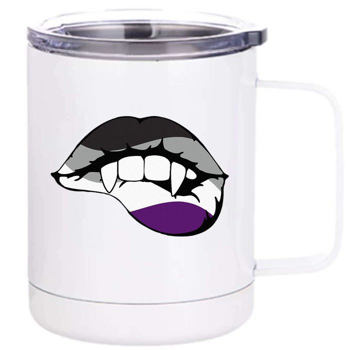 Asexual Ace Vampire Lips Fangs Costume Easy Halloween Front & Back 12oz Stainless Steel Tumbler Cup