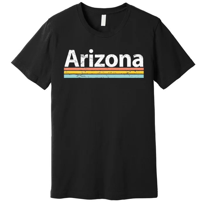 Arizona AZ Vintage Worn Design Retro Stripes Classic Premium T-Shirt