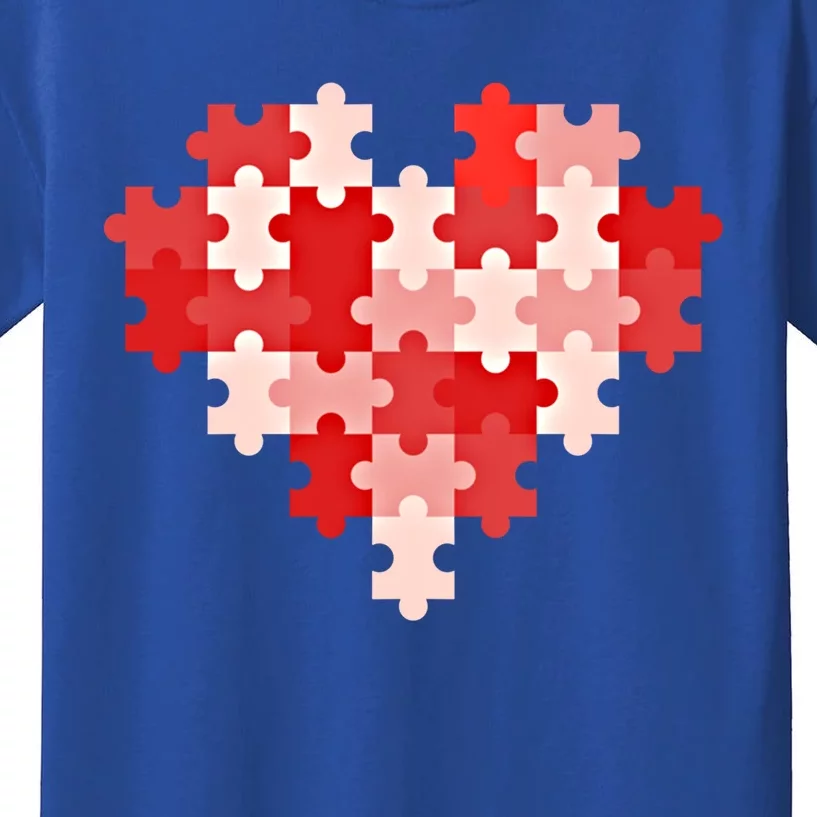 Autism Awareness Valentines Day Love Heart Puzzle Piece Gift Kids T-Shirt