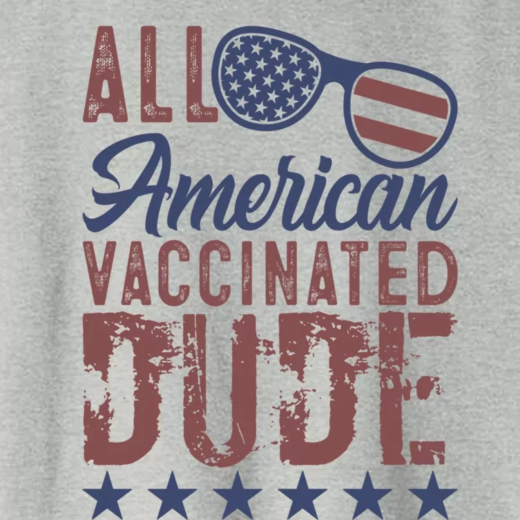 All American Vaccinated Dude 4th Of July Patriotic Idea Funny Gift Women's Crop Top Tee