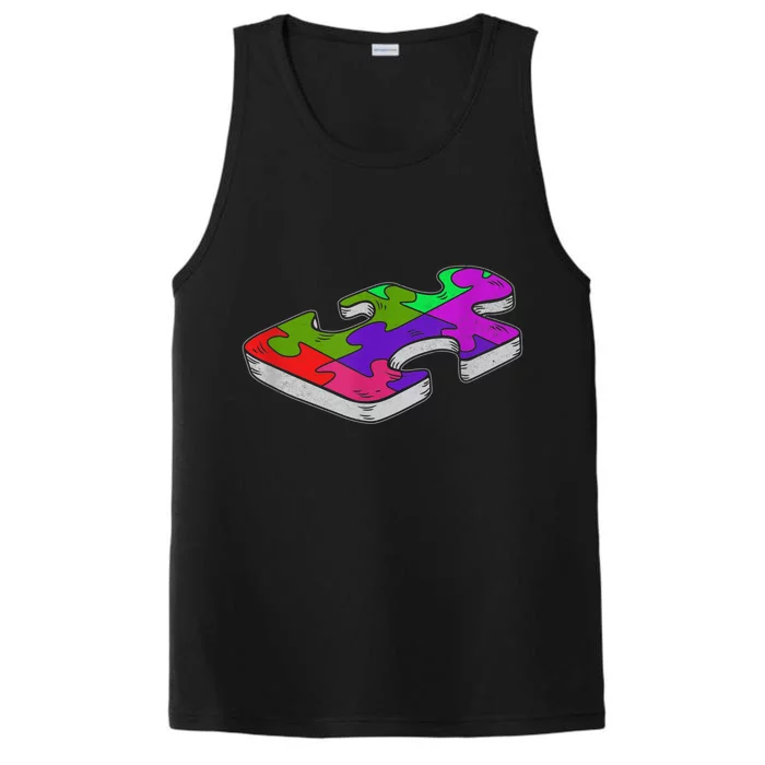 Autism Awareness Vintage Retro Piece  Wo kid boy Performance Tank