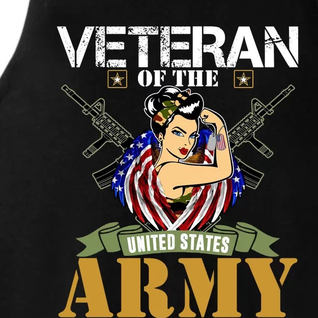 American Army Veteran Female U.S. Army Veteran Gifts Ladies Tri-Blend Wicking Tank