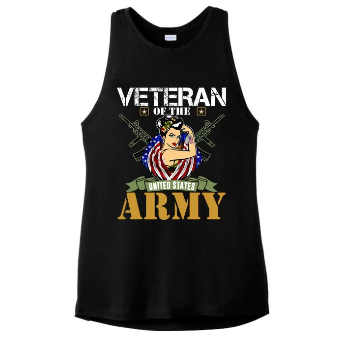 American Army Veteran Female U.S. Army Veteran Gifts Ladies Tri-Blend Wicking Tank