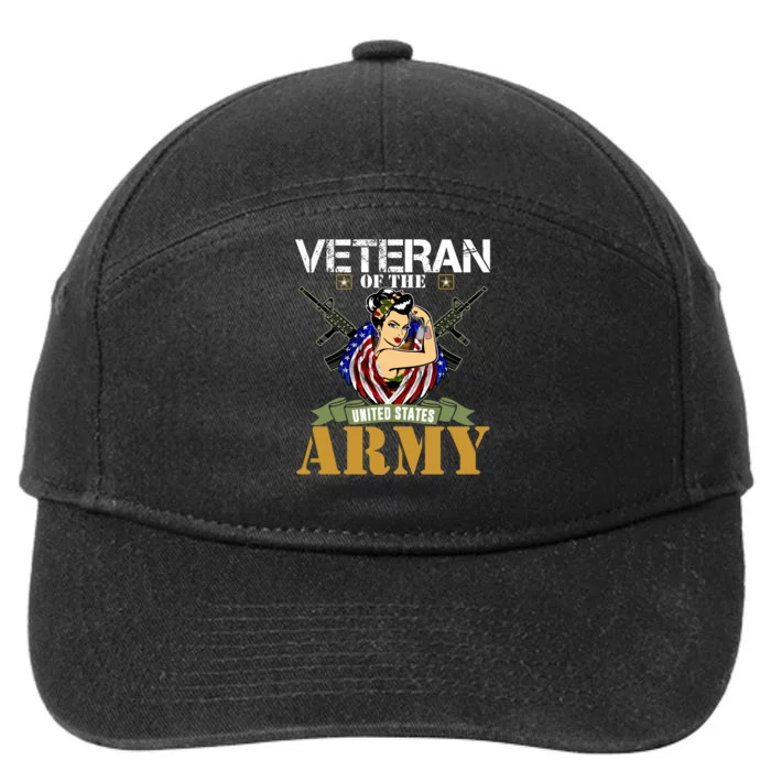 American Army Veteran Female U.S. Army Veteran Gifts 7-Panel Snapback Hat