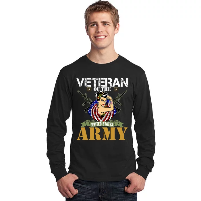 American Army Veteran Female U.S. Army Veteran Gifts Tall Long Sleeve T-Shirt