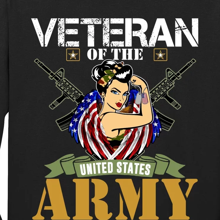 American Army Veteran Female U.S. Army Veteran Gifts Tall Long Sleeve T-Shirt