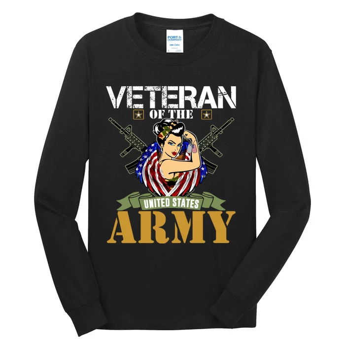 American Army Veteran Female U.S. Army Veteran Gifts Tall Long Sleeve T-Shirt