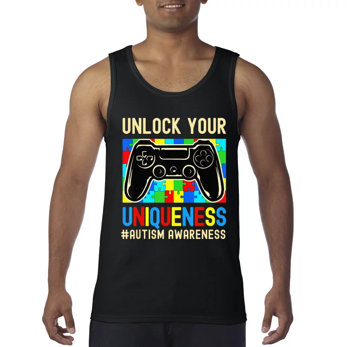 Autism Awareness Video Game Controller Gamer Tank Top