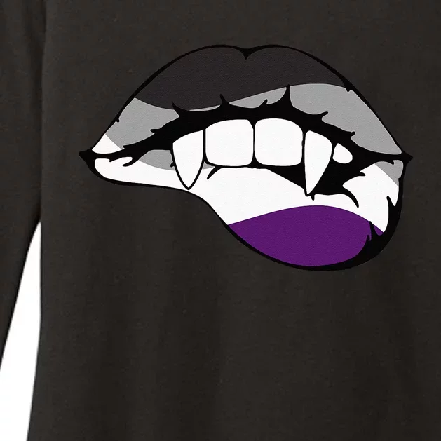 Asexual Ace Vampire Lips Fangs Costume Easy Halloween Gifts Womens CVC Long Sleeve Shirt