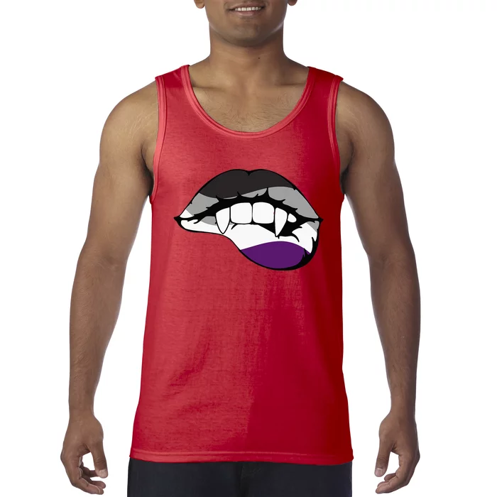 Asexual Ace Vampire Lips Fangs Costume Easy Halloween Gifts Tank Top