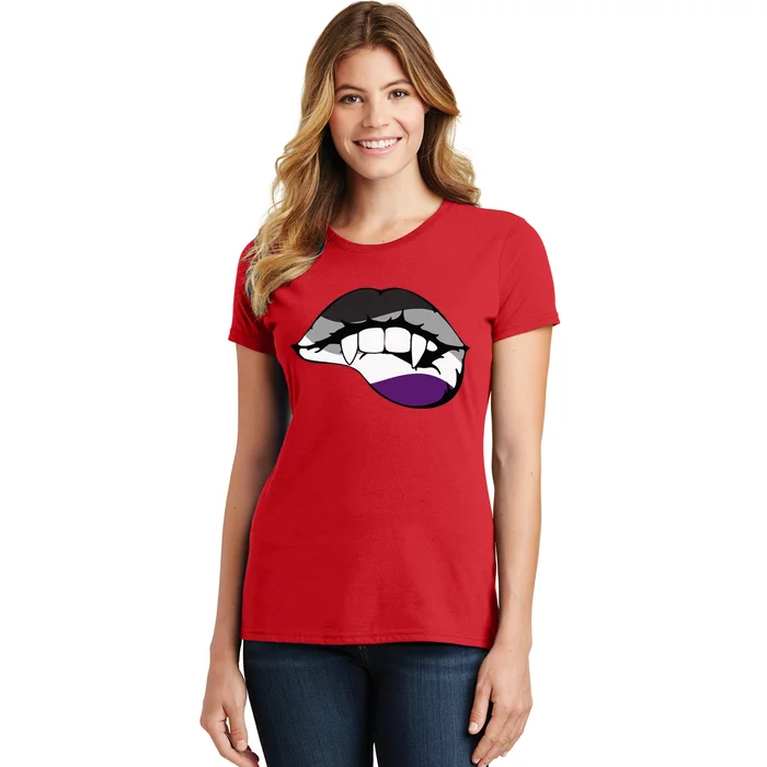 Asexual Ace Vampire Lips Fangs Costume Easy Halloween Gifts Women's T-Shirt