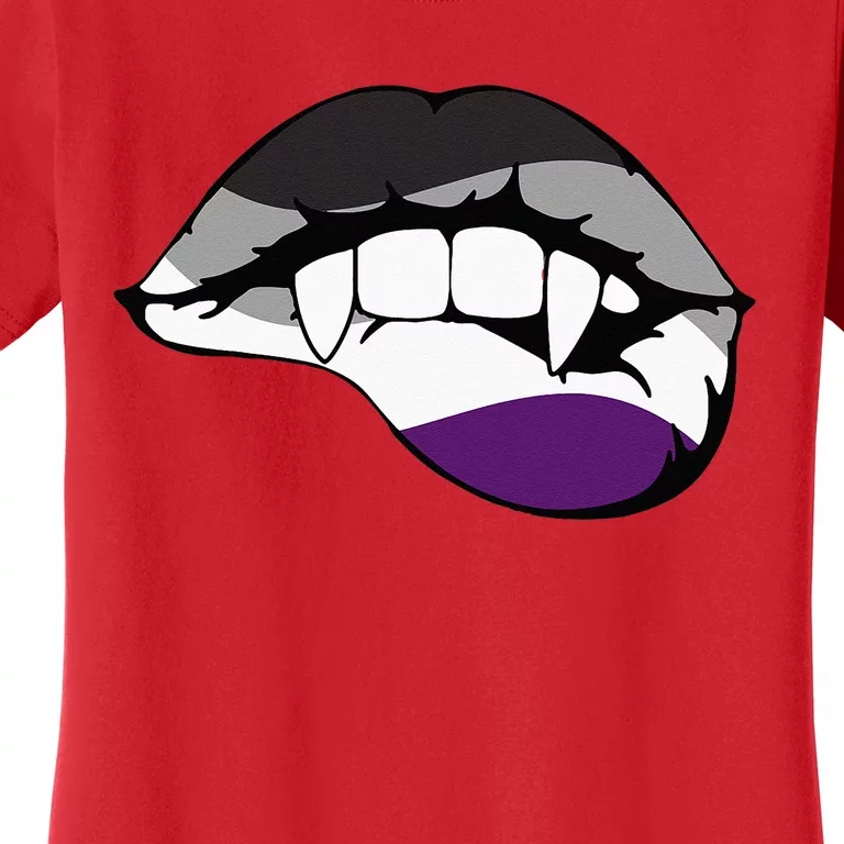 Asexual Ace Vampire Lips Fangs Costume Easy Halloween Gifts Women's T-Shirt