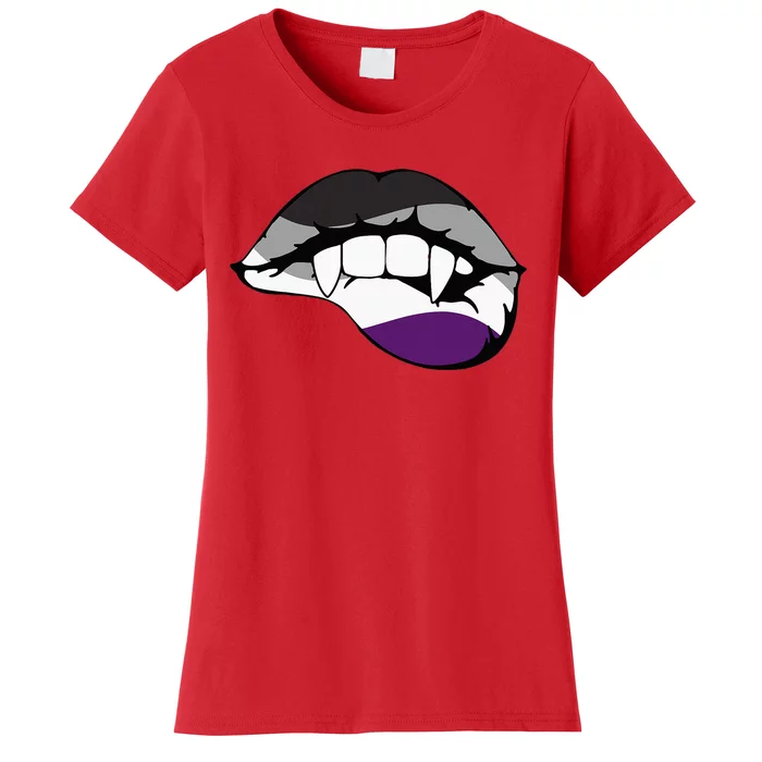 Asexual Ace Vampire Lips Fangs Costume Easy Halloween Gifts Women's T-Shirt