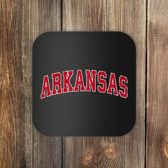 Arkansas Ar Vintage Sports Design Red Design Coaster