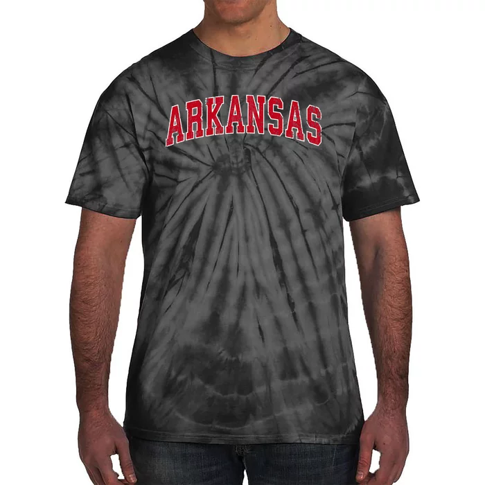 Arkansas Ar Vintage Sports Design Red Design Tie-Dye T-Shirt